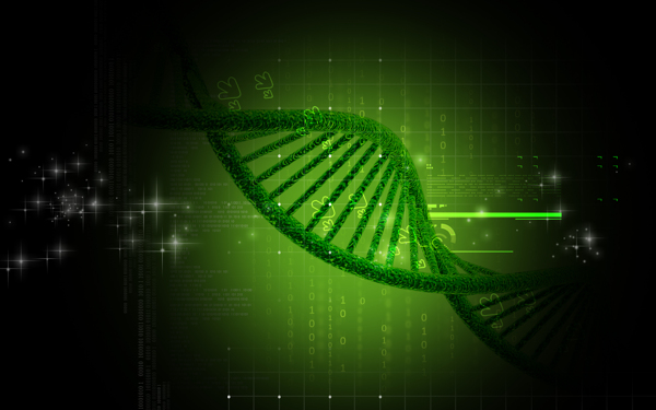 绿色DNA与科技背景图片