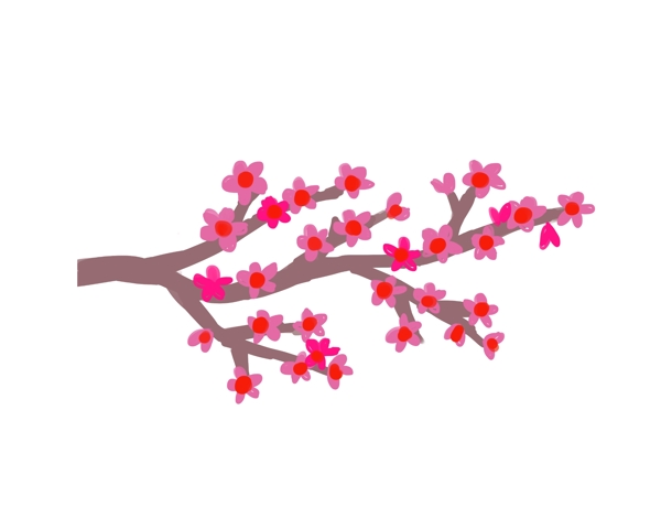 梅花树枝新春气象
