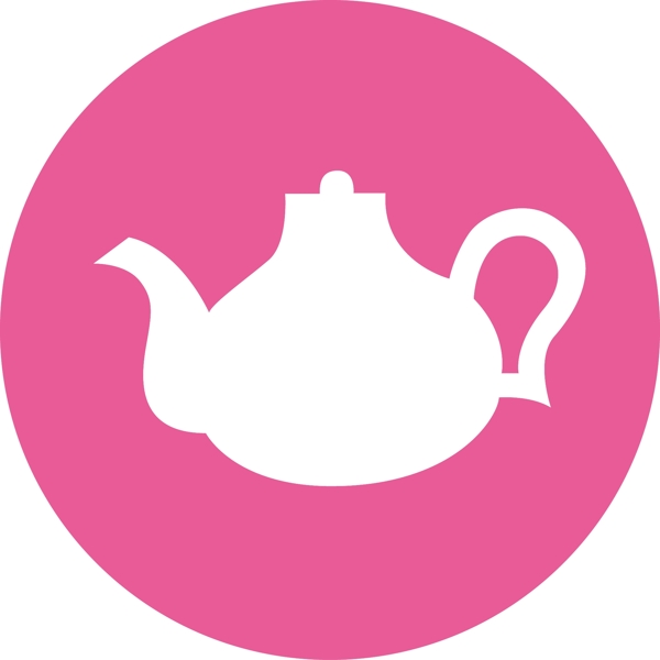 粉色背景茶壶图标