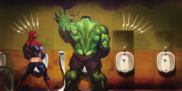 3D画立体画绿巨人厕所蜘蛛图片