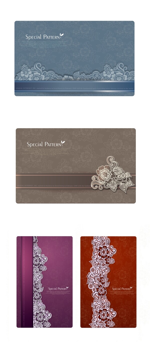 欧式古典花纹底纹名片卡片图片