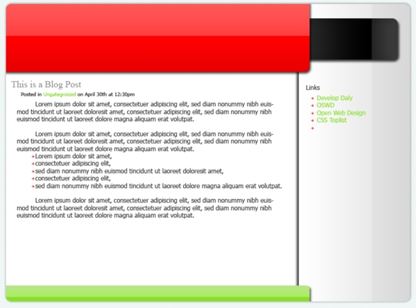 红绿主题BLOG网页模板