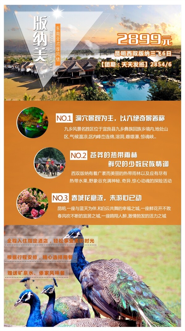 云南西双版纳旅游广告海报