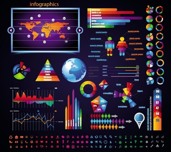 图表和图表的设计元素矢量图012