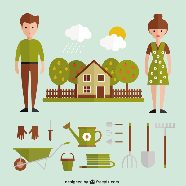 园艺设备和房子