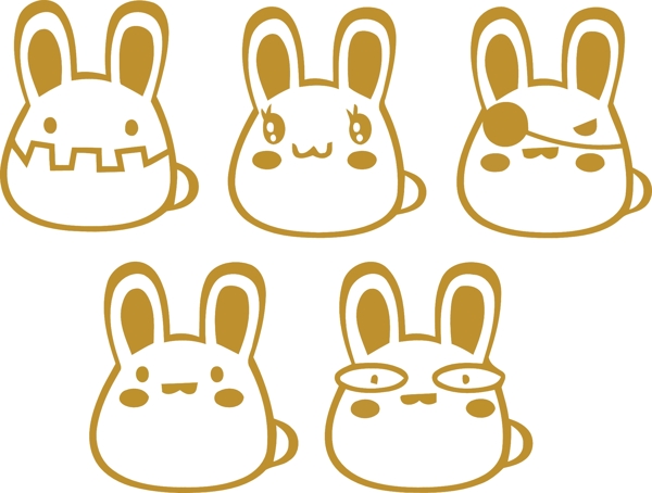 墙贴卡通兔子兔子表情图片