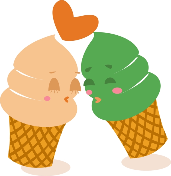 两个可爱冰淇淋