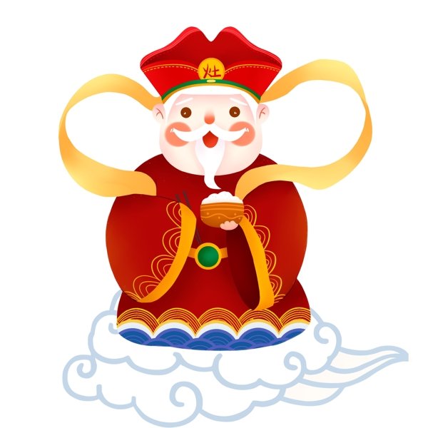 传统中国风新年灶王爷元素设计