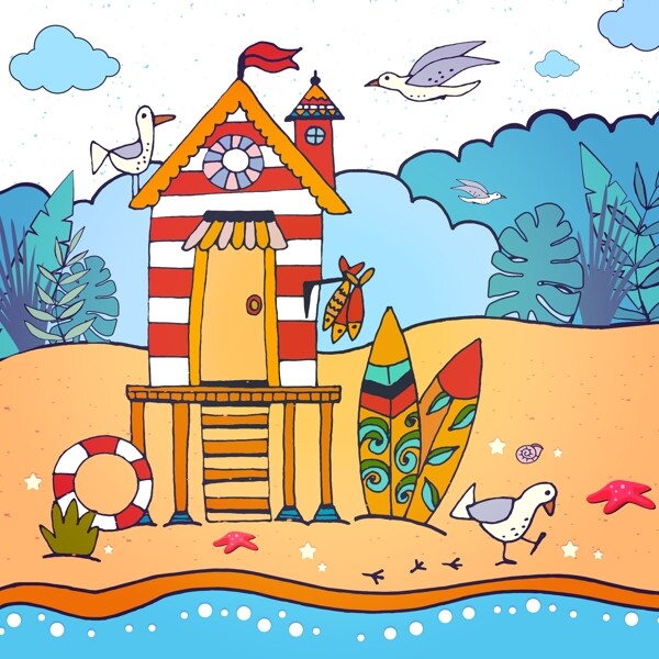 沙滩小屋