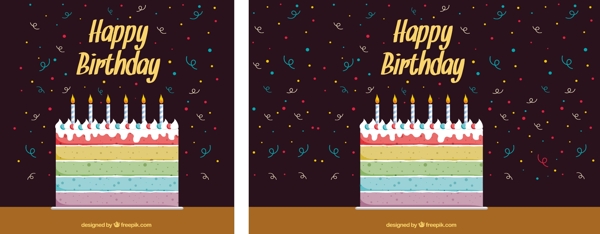 生日蛋糕和糖果的背景色彩