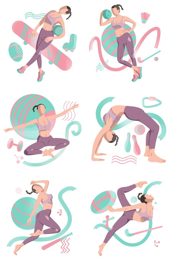 加强锻炼运动插画
