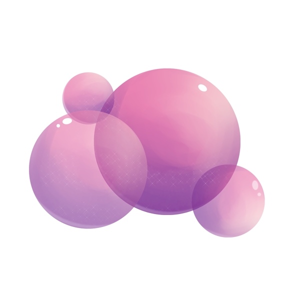 紫色气泡卡通插画
