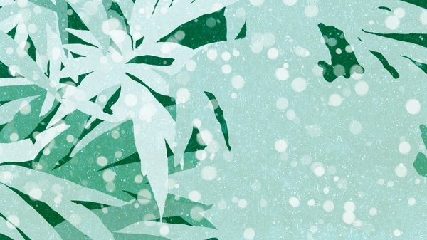 绿色浪漫植物雪花背景设计