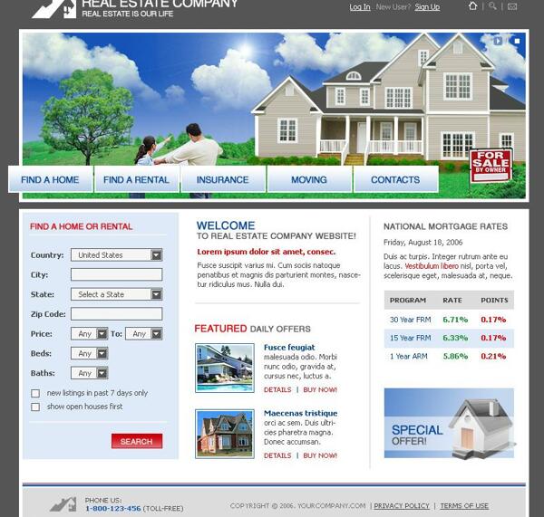 房地产网页模版图片