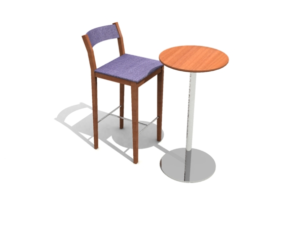 单人餐桌椅3D模型
