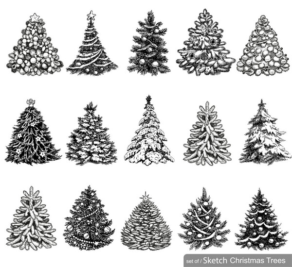 矢量圣诞树设计图片