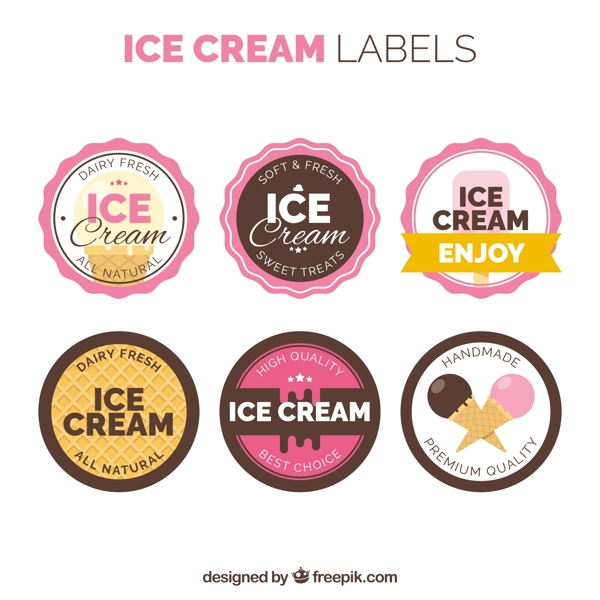 冰淇淋旧货标签集