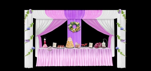 户外婚礼甜品区图片