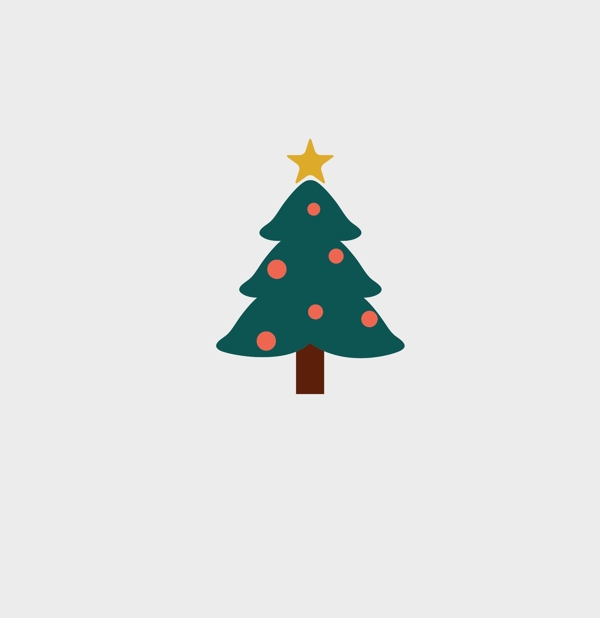 快乐圣诞节圣诞树矢量图标