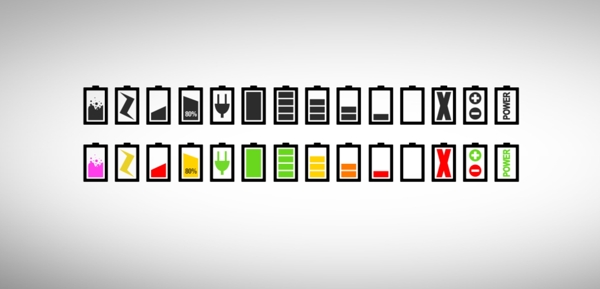 各种手机电池图标PSD素材