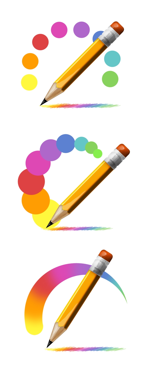 彩色铅笔icon图标素材