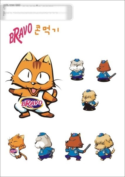 猫咪和狗BRAVO韩国卡通形象