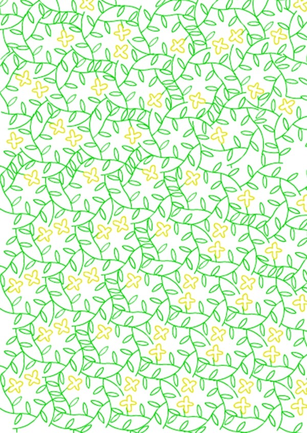 绿叶黄花藤蔓背景
