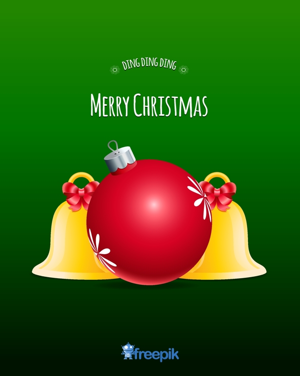 圣诞快乐装饰球和铃铛