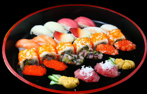 简约粉色寿司料理美食产品实物