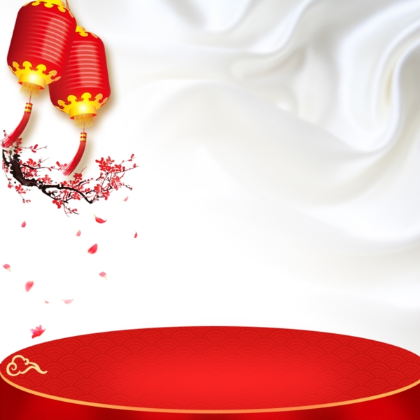 红色喜庆中国风春节主图背景