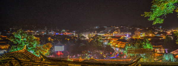 丽江古城夜景俯视图片