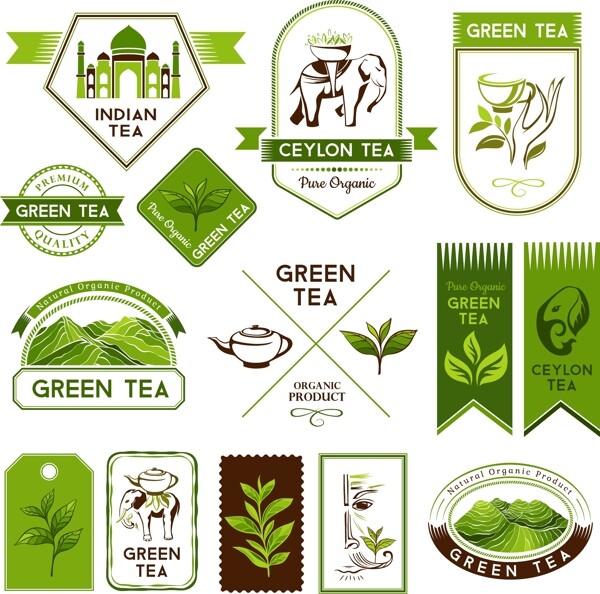绿色清新茶叶图标
