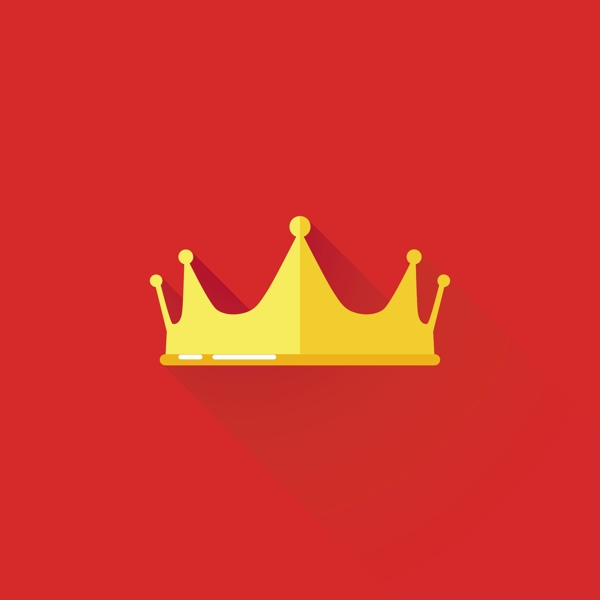 黄色王冠红色背景矢量图