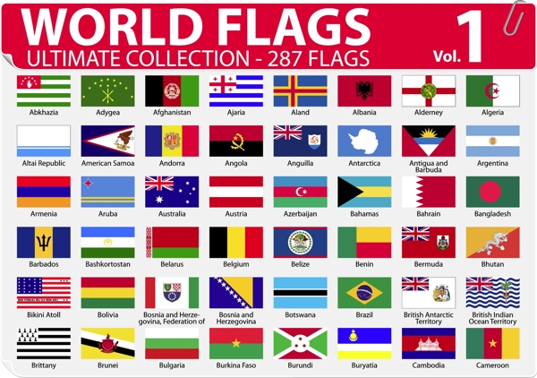 国家或地区的国旗和区旗矢量1