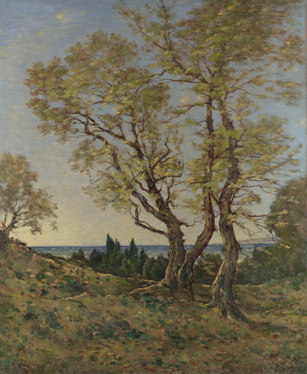 HenriJosephHarpigniesOliveTreesatMenton画家古典画古典建筑古典景物装饰画油画