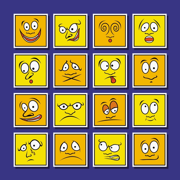 卡通黄色表情图集