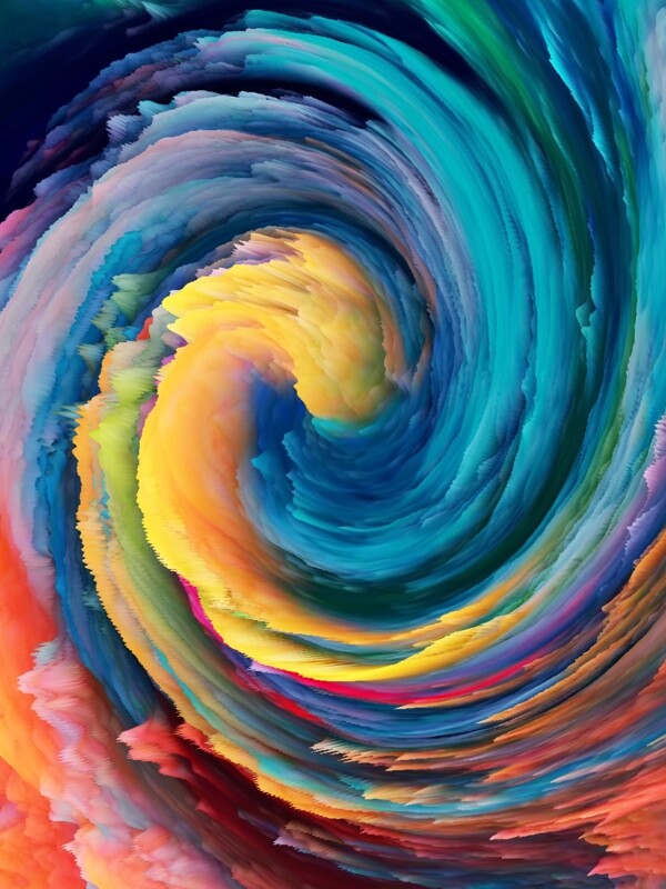 全原创彩色漩涡抽象3d质感背景
