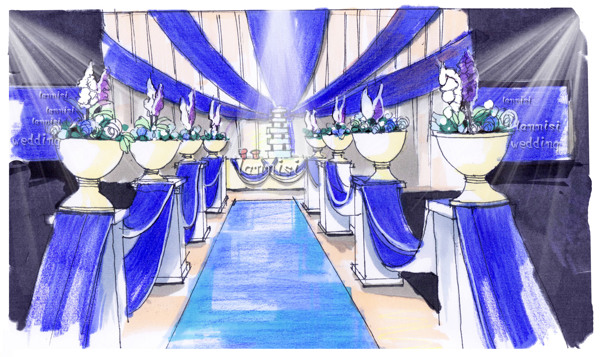 婚礼手绘宴会厅表现兰尼斯图片