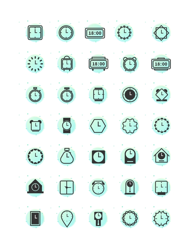 单色矢量图标时钟icon