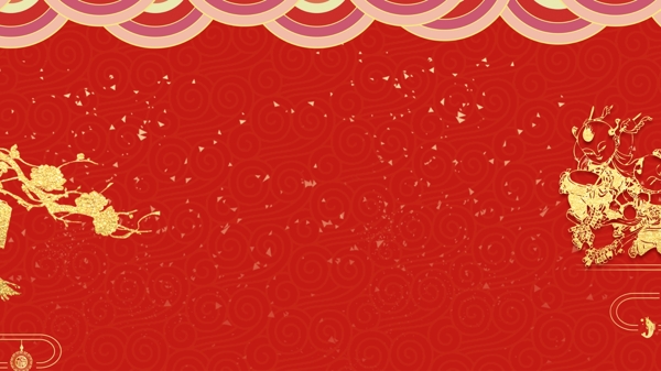 简约春节红色节日背景设计