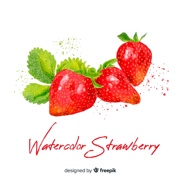 水彩绘美味草莓