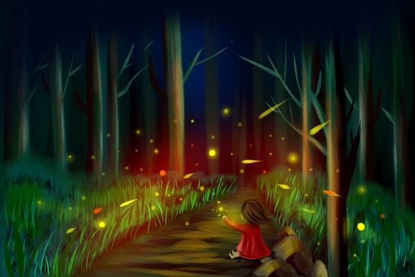梦幻森林的萤火虫