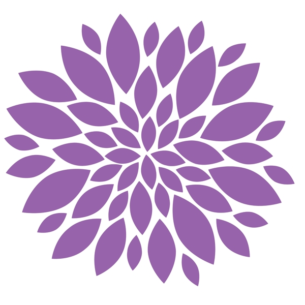 手绘抽象紫色菊花免抠psd透明素材