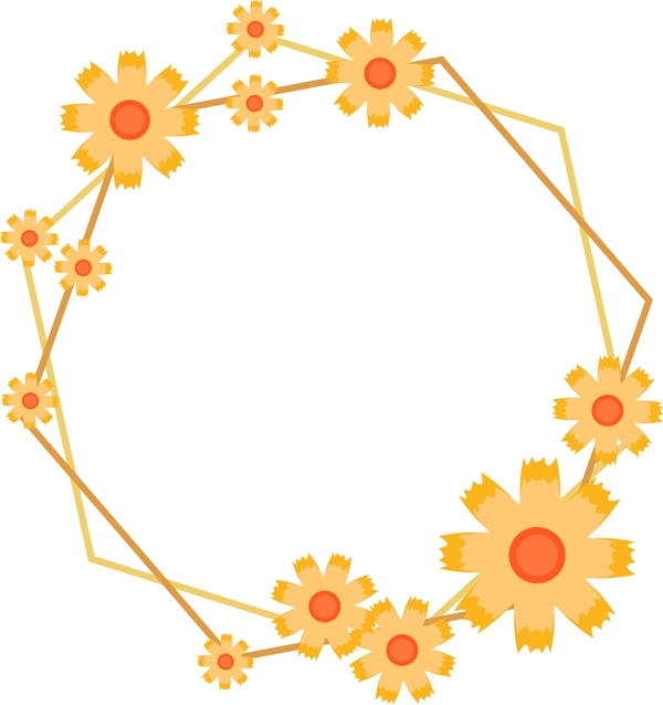 原创花朵花卉边框装饰可商用设计元素
