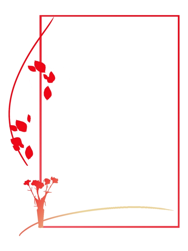红色花瓣手绘边框新年边框喜庆边框
