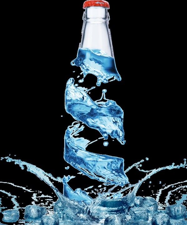 水瓶水飞溅水png图片