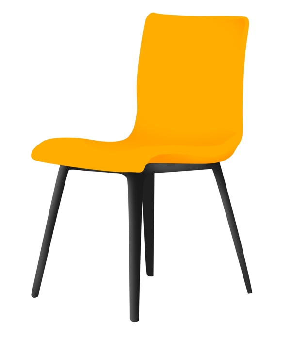 橙色简约椅子插画