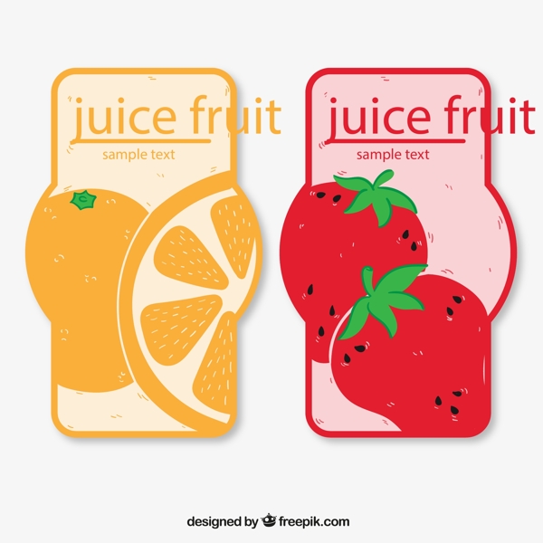 橙子和草莓标签图片
