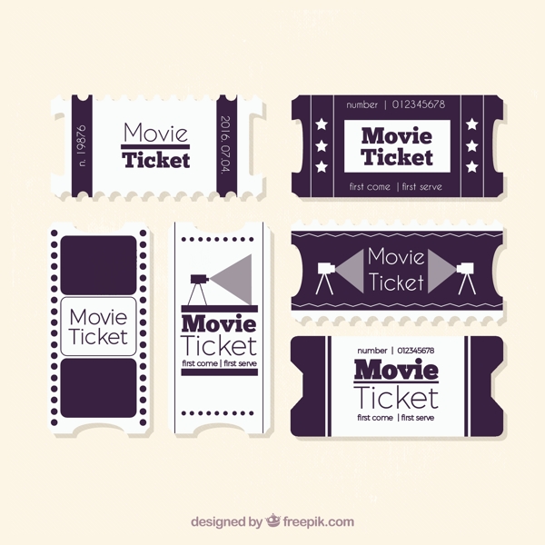 黑色和白色的老式电影票图片