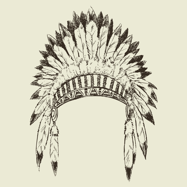 印第安部落领袖的帽子矢量素材